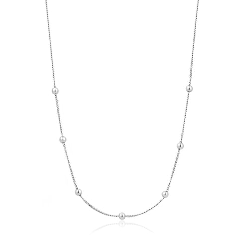 Silver Modern Beaded Necklace